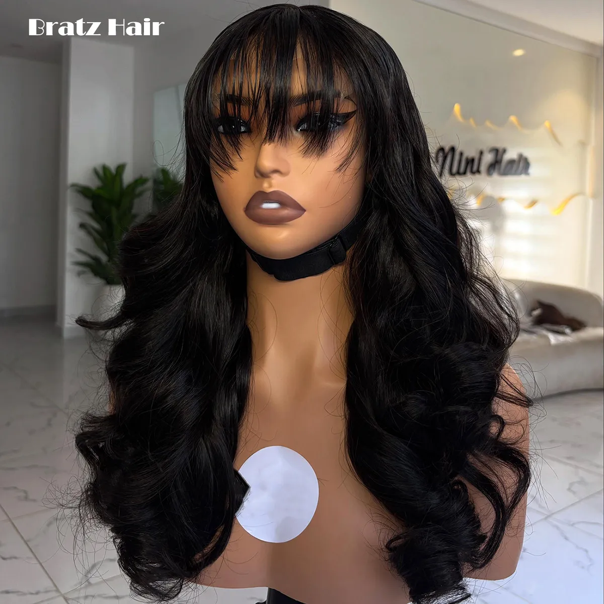 

400 Density Glueless Wig Human Hair 5by5 Closure Fringe Wig Ready to Wear Glueless 13x6 13x4 HD Lace Front Bouncy Curls Unit