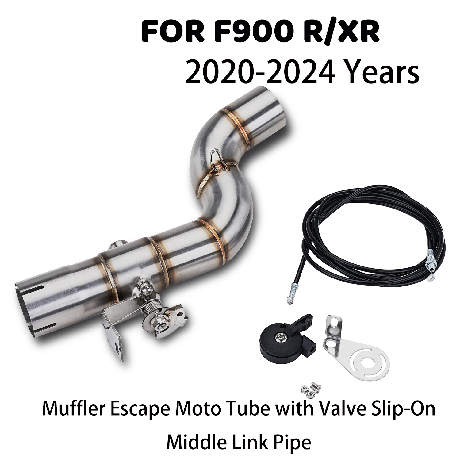 Tubo di collegamento centrale con valvola Slip-On per F900XR F900 F900R 2020-2024, tubo di scarico moto