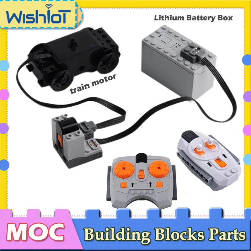 

Train Track Motor High-tech PF Blocks Parts Remote Control With Lithium Battery Power Functions DIY Moc Bricks Toys Accessories