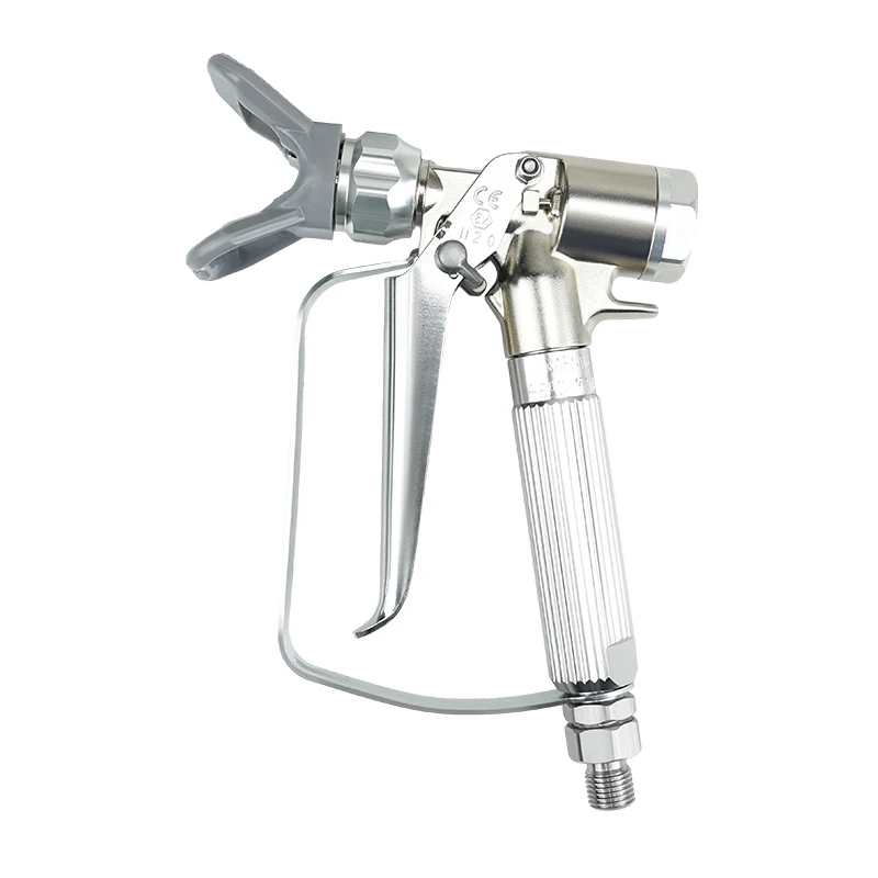 NONE XTR5 und XTR 7 Airless-Spritzpistole für 500 Bar Spritzlackierarbeiten, runder Griff, 4-Finger-Auslöser, robuste graue Airless-Düsen 9