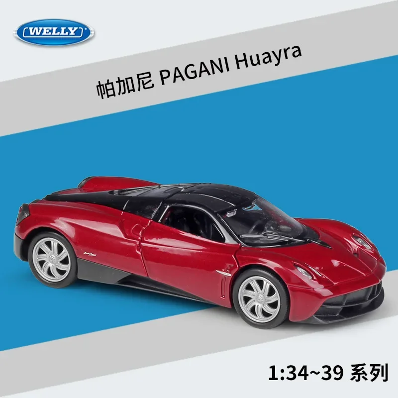 

WELLY 1:36 Pagani Huayra Super Toy Car Diecast Model Pull Back Doors Openable Educational Collection Gift For Children B18