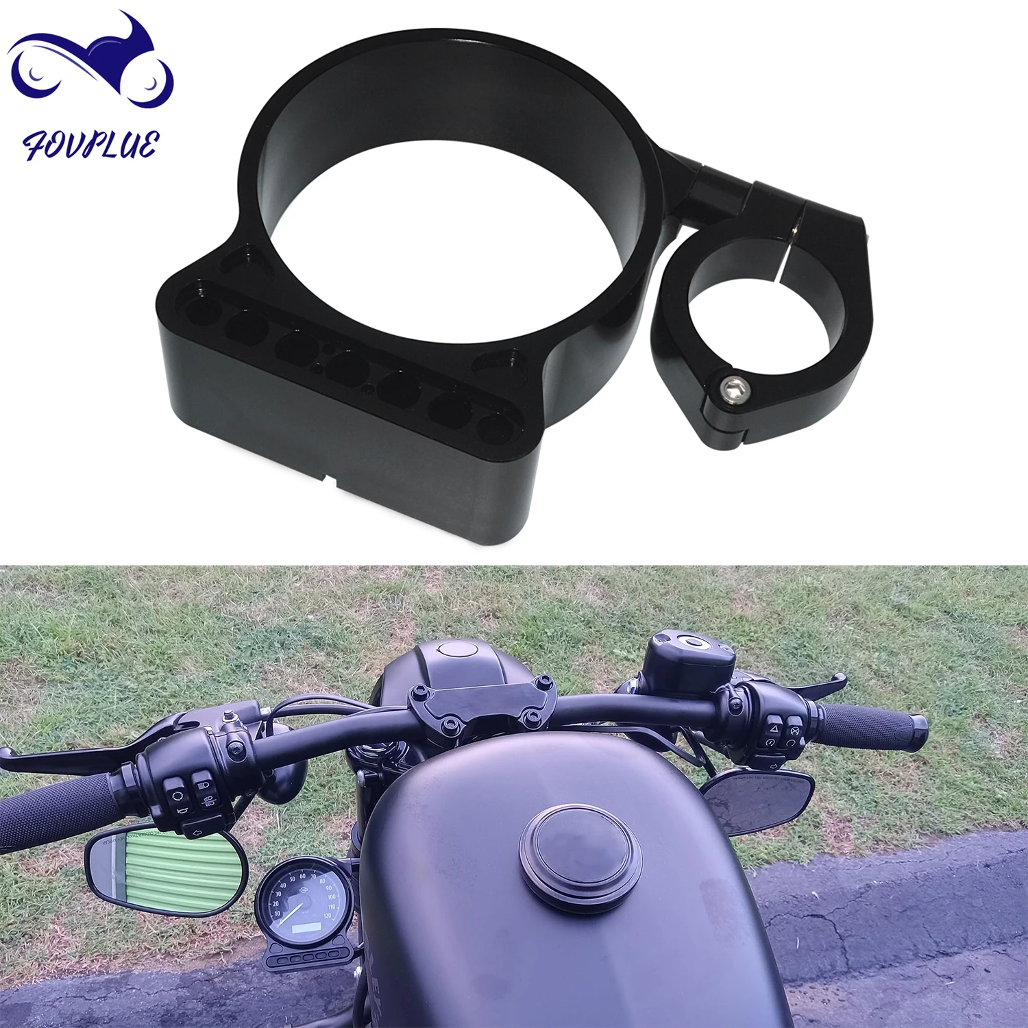 

Motorcycle 39MM Fork Tuber Side Mount Speedometer Relocation Kit Odometer Mounting Bracket Fit for Harley Sportster XL 883 1200