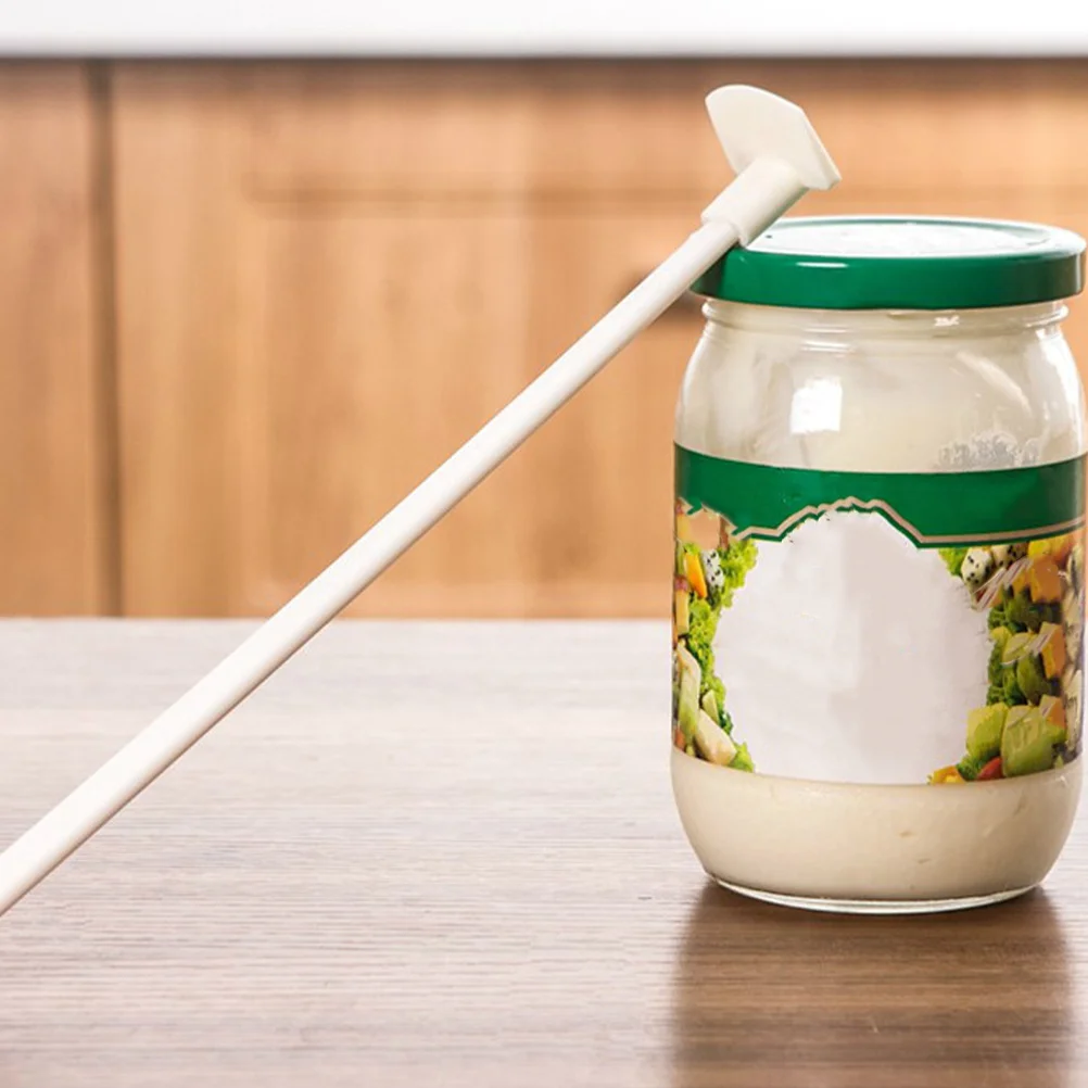 

5Pcs Bottle Scraper Long Handle Jam Ketchup Makeup Tool PP Material Arc Design Flexible for Various Containers