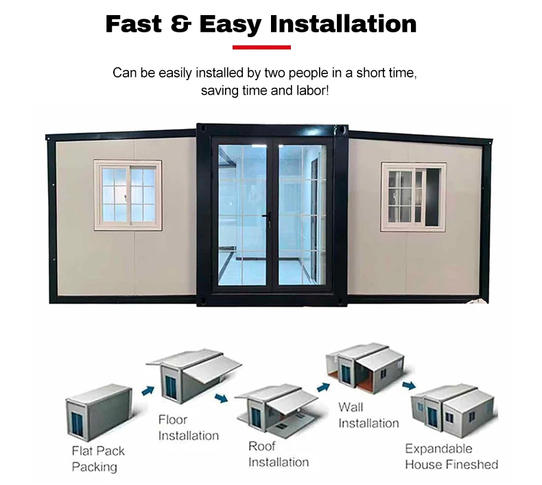 Modular Prefabricated House Expandable Container Home Folding Portable Cabin 2 4 Bedrooms Garden Rooms Mobile Villa