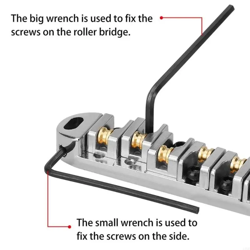 11Ue Guitar Melodie O-Matic Roller Sattelbrücke und Allen Wrench Combo mit Stollen Ersatz für 6-Saiten-E-Gitarre