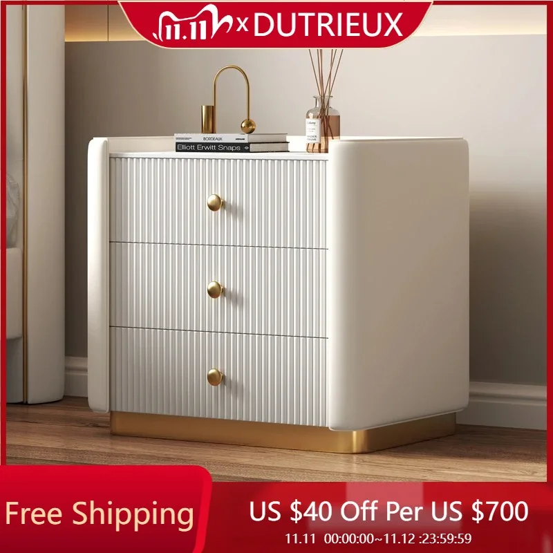 

Vintage Modern Nightstand Drawer Storage Nordic Trendy Fashion Minimalist Bedside Table Luxury Aesthetic Muebles Home Decoration