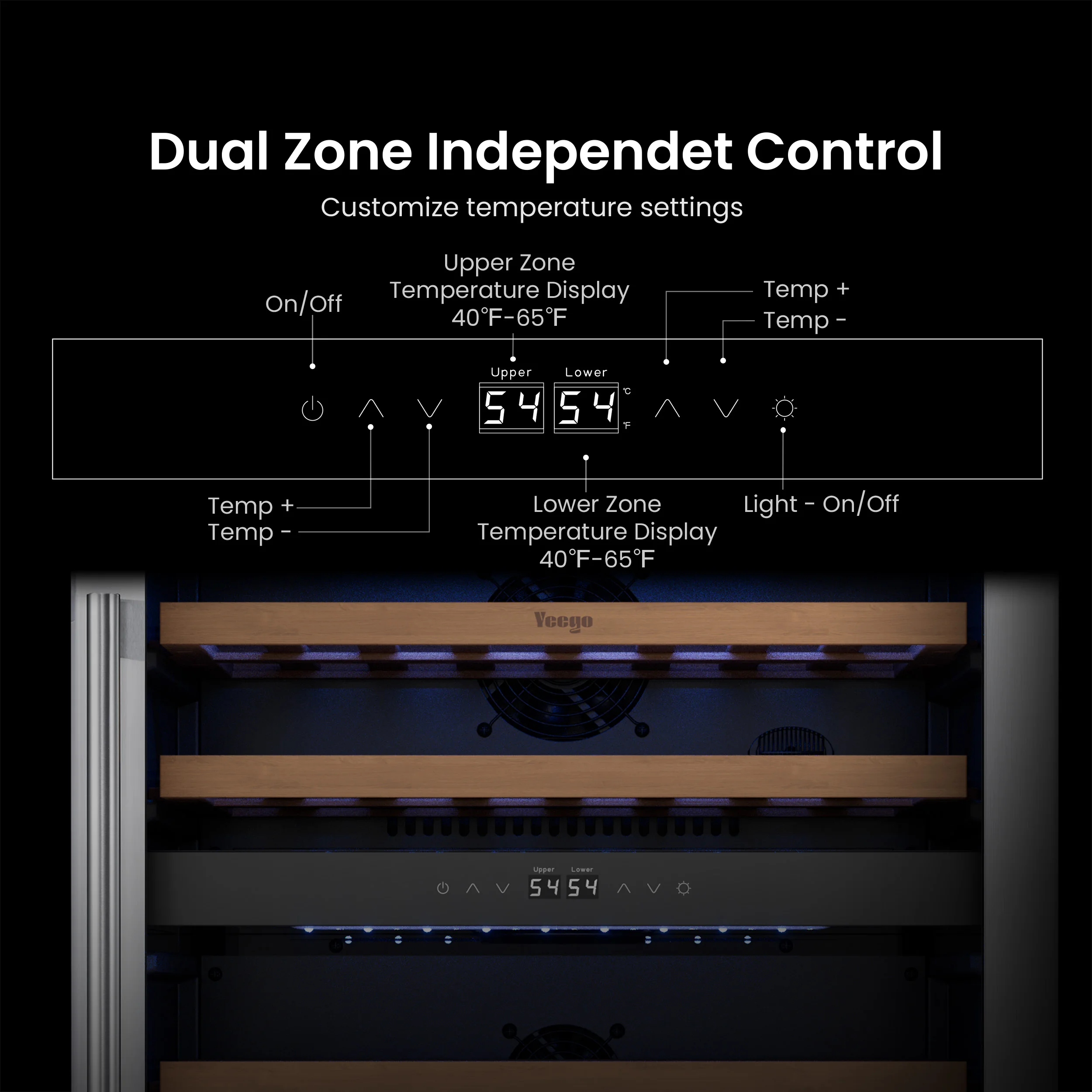 17/28/33/47 زجاجات مبرد ثلاجة النبيذ - ثلاجة النبيذ مع التحكم الرقمي في درجة الحرارة، 40-65 ° F خزائن النبيذ لشريط المنزل