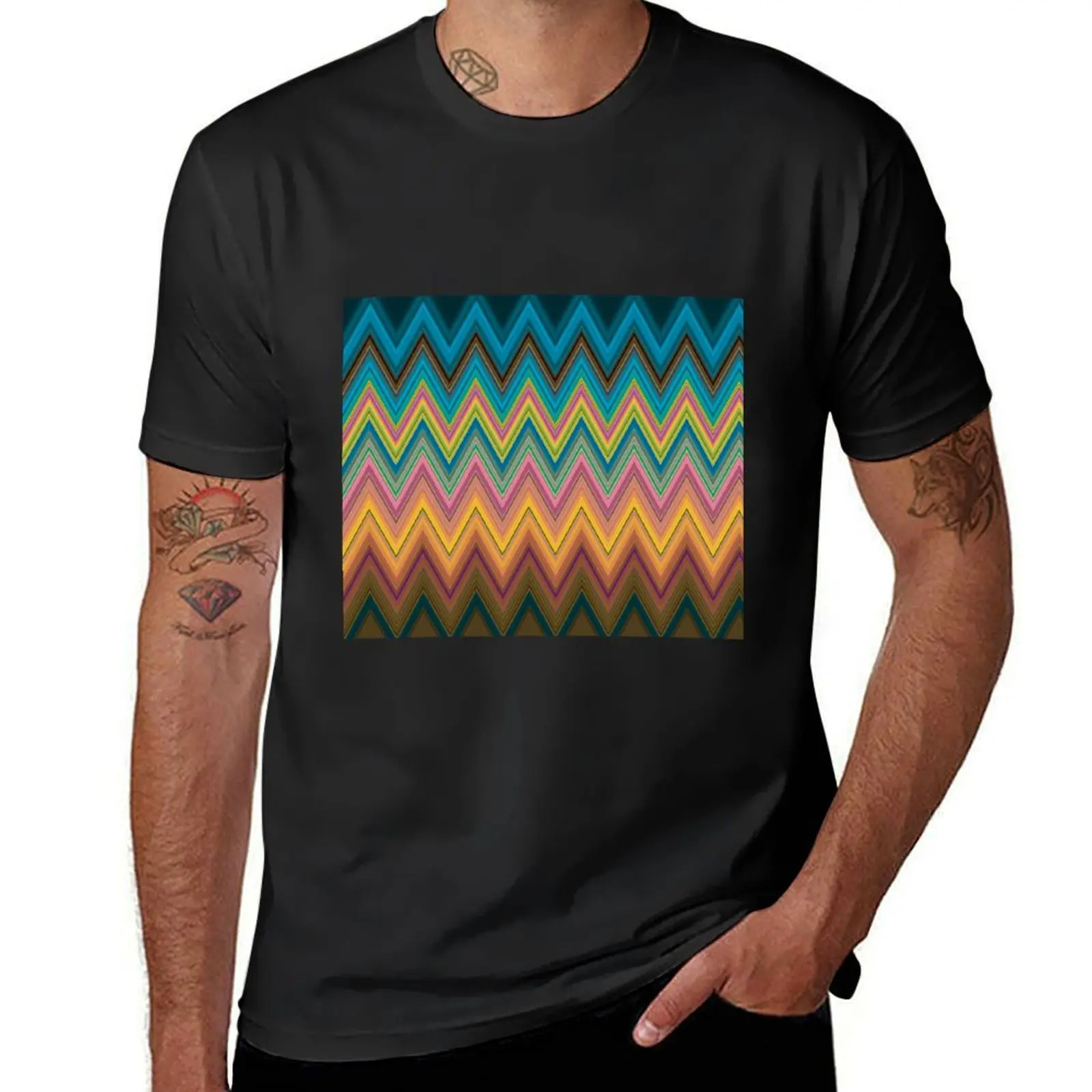 Chevron Six T-Shirt customs plain heavyweight t shirts for men