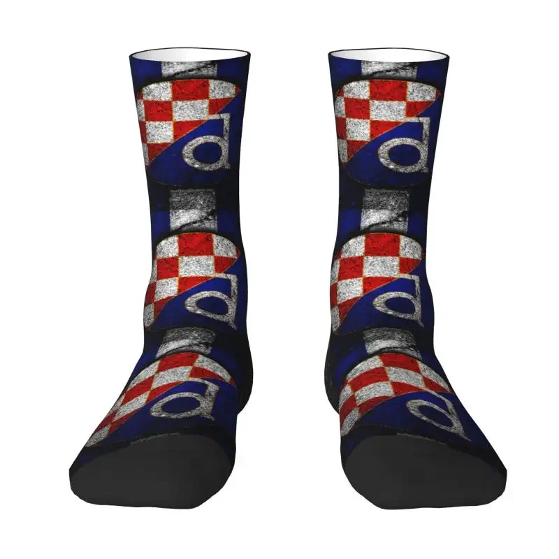 

Y2K Croatia Soccer Men Women Crew Unisex Cute Croatian Flag Patriotic Spring Summer Autumn Winter Dress Socks