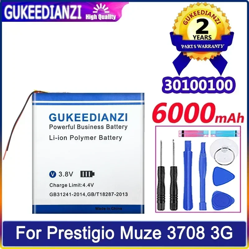 High Capacity Replacement Batteries 30100100 6000mAh For Prestigio Muze PMT3708C PMT3708D 3708 3G PMT3708_3G Battery+ Free Tools