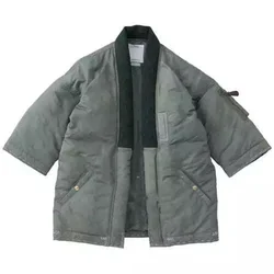 Masculino Chinês-Chic Short Algodão Taoist Robe, Casaco Aacolchoado, Jaqueta, Parka Solto Masculino, Não Visvim Dcdt, Original, New Arrival