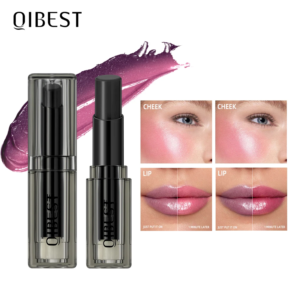 QIBEST bleu noir rouge à lèvres température couleur changeante baume à lèvres hydratant durable Ph changement couleur lèvres tache teinte cosmétiques