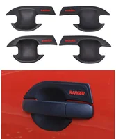 Para Ford Ranger, protección de puerta, manija de inserción, cubierta de cuenco, recogida de maletero, piezas de automóvil ABS, accesorios de coche negro mate 2012-2021
