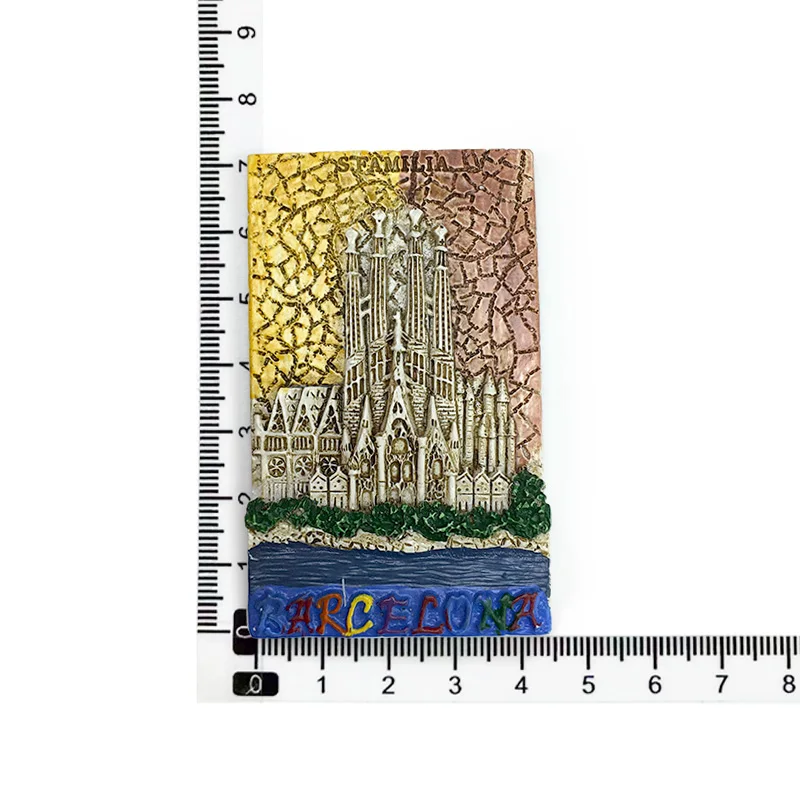 3D Resin Refrigerator Magnet - Barcelona Sagrada Familia - Spain Landmark