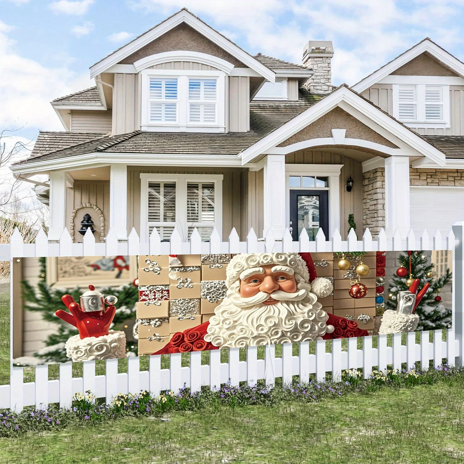 Vintage Santa Claus yard banne - Outdoor Power For Wedding 评论和价格