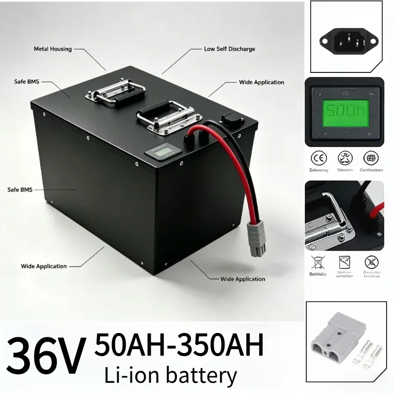 Deep Cycle 36V Li-ion Power Battery 50Ah-350Ah With Built-in BMS, Fast Charging High C Rate Lithium Pack For Golf Cart & Light E
