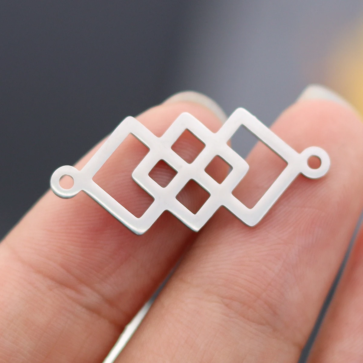 3pcs Geometric Pattern Triple Square Connector Stainless Steel Pendant Charms for Jewelry Making Necklace Earrings diy Supplies
