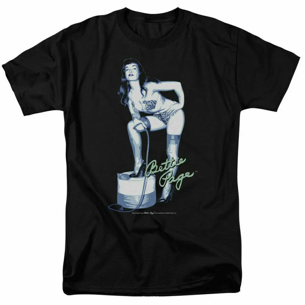 Bettie Page Mistress T Shirt Licensed 1950\'s Pin Up Girl Model Tee Black