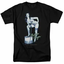 Bettie Page Mistress T Shirt Licensed 1950's Pin Up Girl Model Tee Black