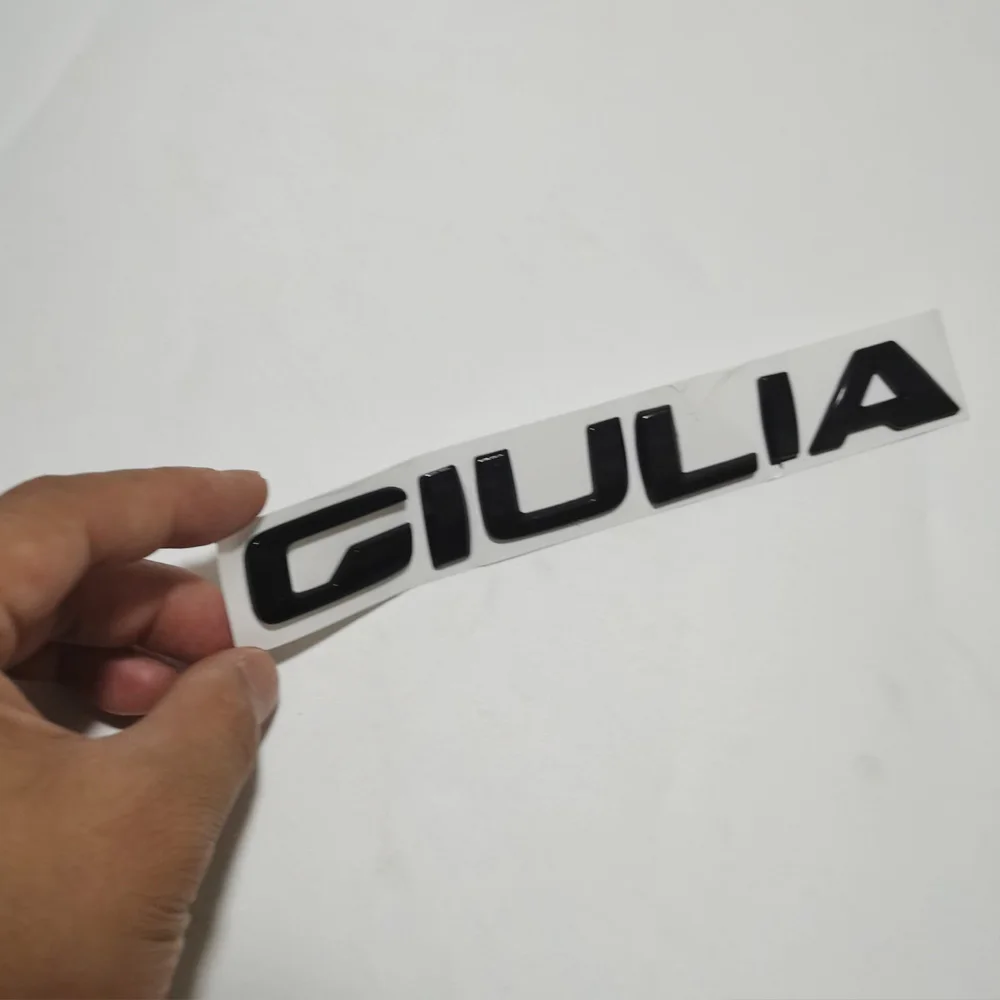 Black GIULIA Rear Badge Sticker ABS GIULIA Trunk Sticker Rear Emblem For Alfa Romeo GIULIA Car Styling Alfa Romeo Trunk Sticker