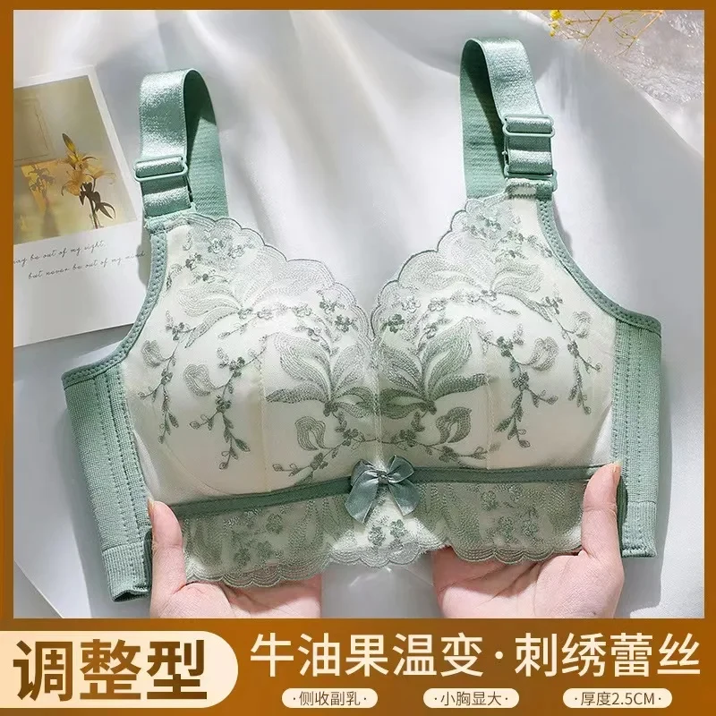 Sexy Lace Bra Push Up Soft Bra Small Breast Gathering Anti-Sagging Lace Women Underwear Adjustable Lingerie