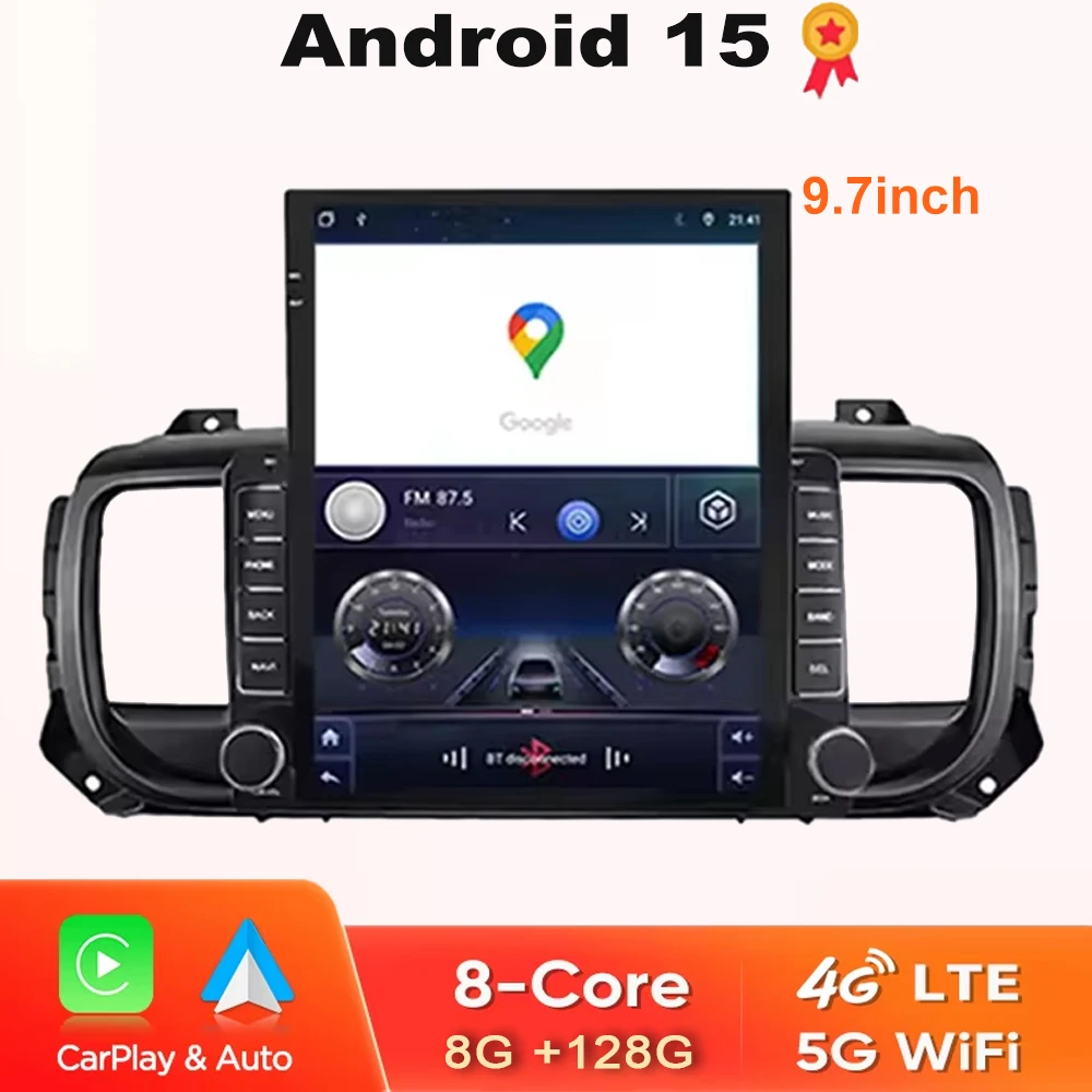 9.7 "android para citroen jumpy 3 spacetourer para peugeot expert 3 para toyota proace 2016-2021 rádio do carro navegação gps carplay