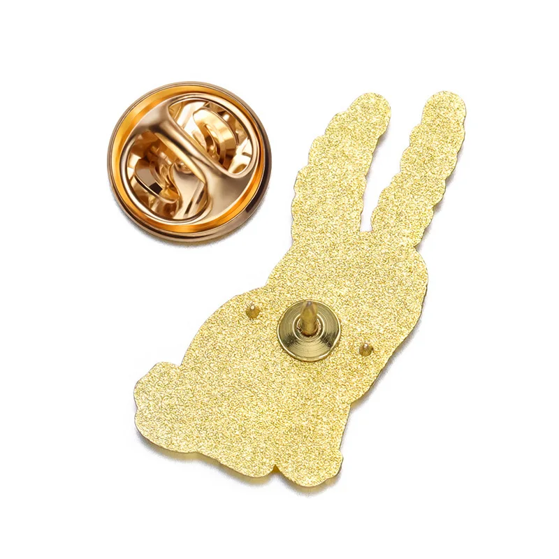 Cute Medieval Illustration Rabbit Enamel Pin Brooch Blue Wheat Ear Design Lapel Badge for Art Lovers Backpack Accessories view 4
