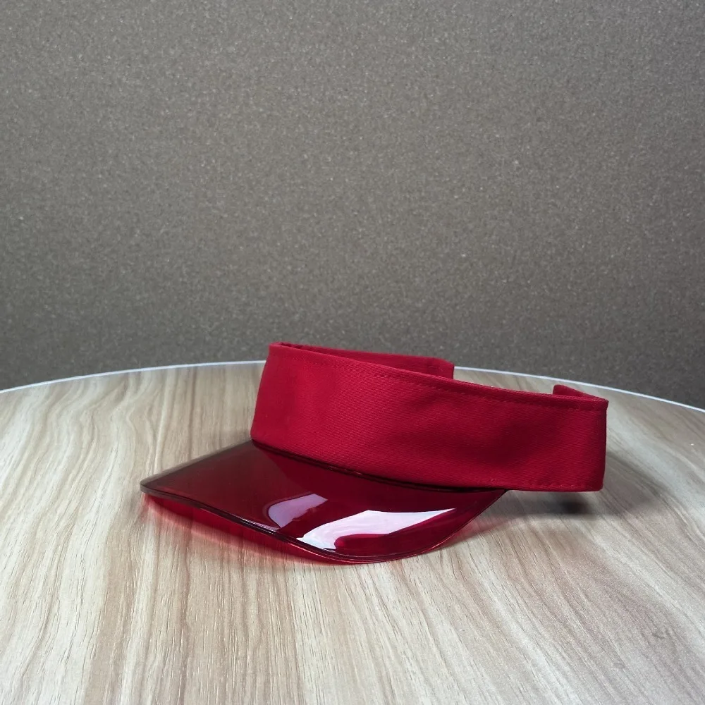

Fashion UV Protection Leopard Print Visor Cap Solid Color Cool Transparent Hollow Hat Sunscreen Adjustable Sun Hat Summer