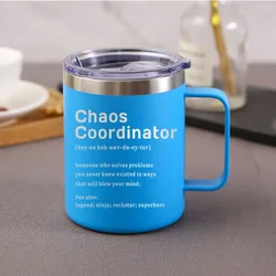 Chaos Coördinator Geschenken Voor Vrouwen, 12Oz Koffiebier Tuimelaar, Dubbele Muur Vacuüm Geïsoleerde Tuimelaar Roestvrijstalen Reismok