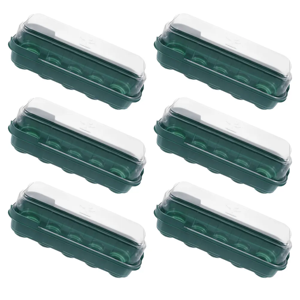 

6 Sets Starter Grow Trays Germination Plants Nursery Pot Vegetable Growing Garden Tool Plastic Compact Durable Safe Use Planting