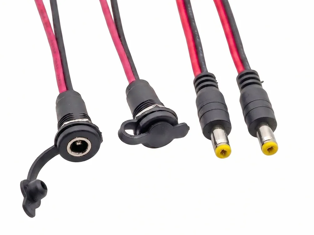 5,5 x 2,1 mm DC-Strom-Pigtail-Draht-Anschluss, 25 cm, 12 V, 5,5 x 2,1 mm DC-Stecker und Buchse, Kabel-Adapter für CCTV-Überwachungskamera – Detail 1