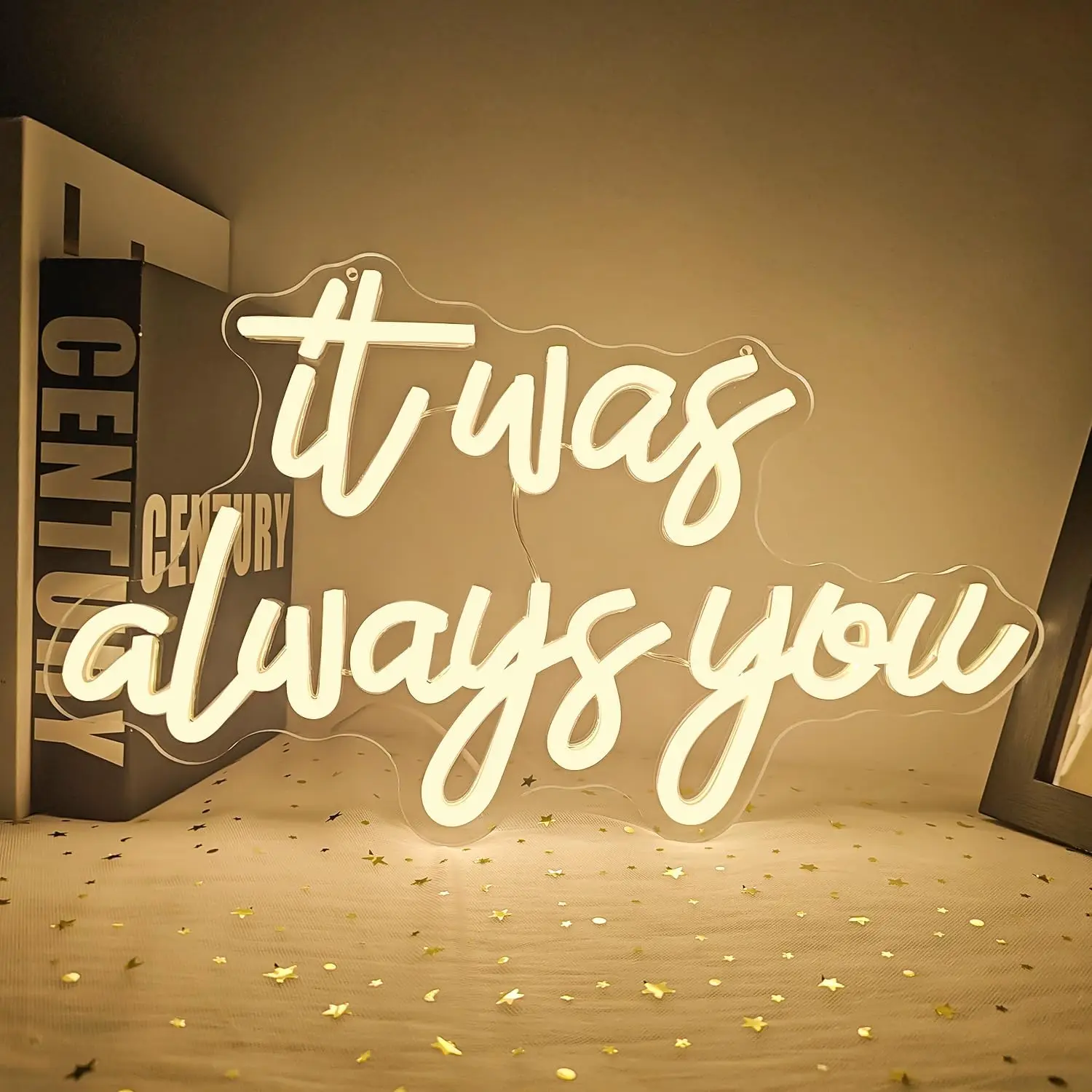 It Was Always You Neon Light Dimmable Warm Wall Lamp for Cafe Wedding Party Anniversary Bedroom Proposal Romantic Gift LED Sign