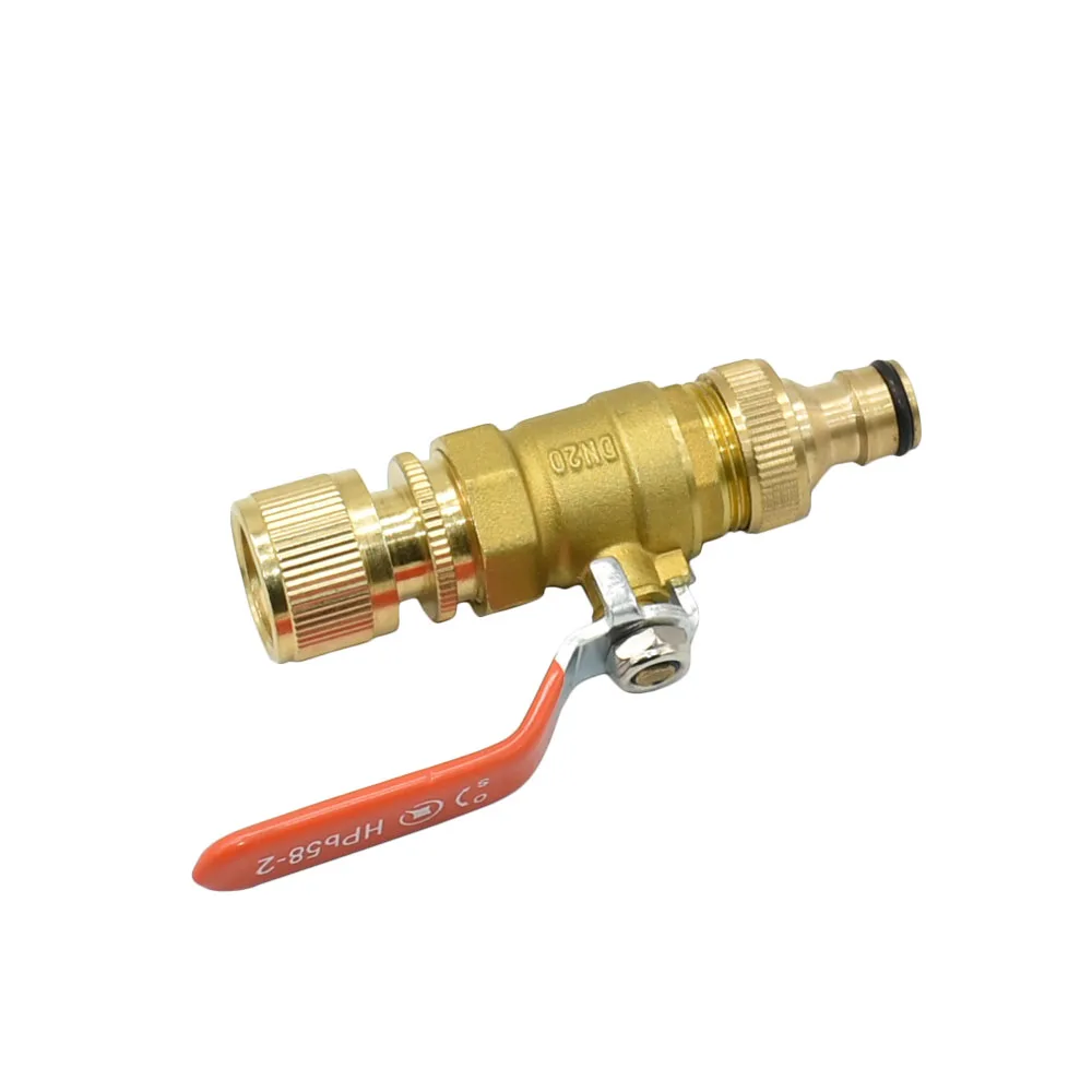 Brass 16mm Nipple Quick Connector Valve 3/4inch Thread Copper Water Pipe Connector Repair Metal Water Pipe Fittings
