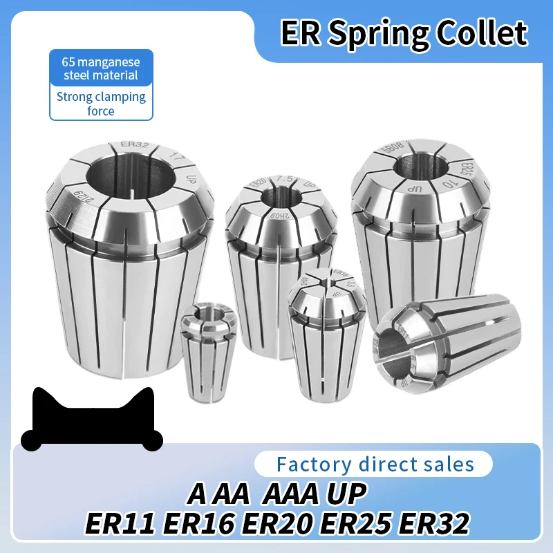 ER Clamp Accuracy 0.008 AA Grade ER11 ER16 ER20 ER25 ER32 Suitable For Milling Machine Tool Holder