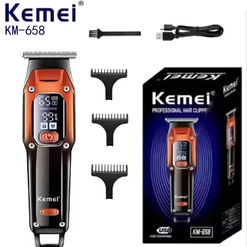 Kemei Professional Trimmer Shaver Men's Hair Clipper LCD Beard & Hair Trimmer Rechargeable Haircut Kit