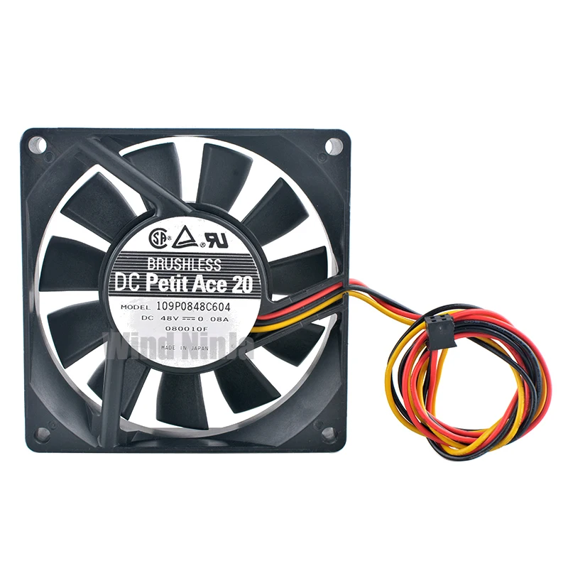 109P0848C604 8cm 80mm fan 80x80x20mm DC48V 0.08A 3pin Dual ball bearing cooling fan for server power frequency converter