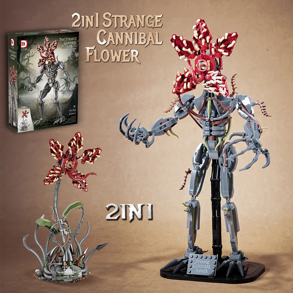 

Orchid Carnivorous Plant Monster Building Blocks TV Stranger Devil Demogorgons Chomper Vecna Bricks Model Toys Kids Adults Gift