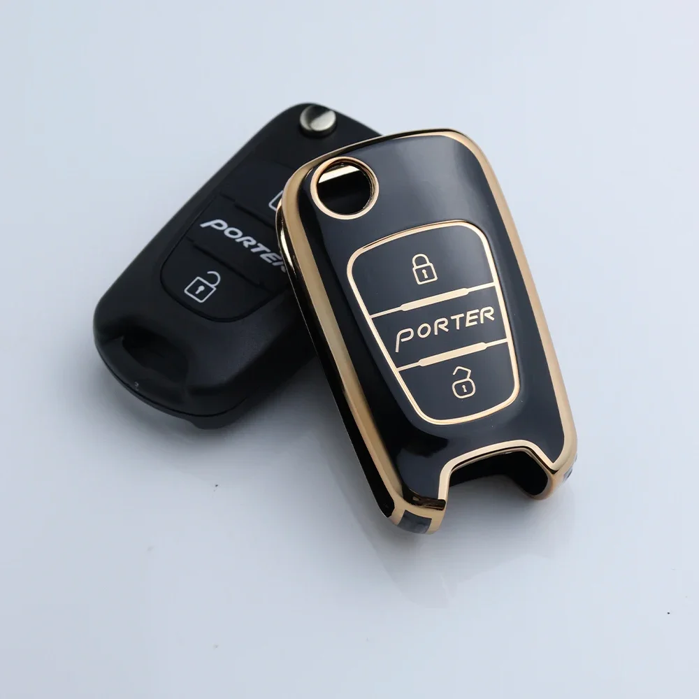 2 3 Bottons Tpu Car Key Fob Case Cover Keychain for Hyundai Porter Car Accessories Flip Folding Car Key Control Holder