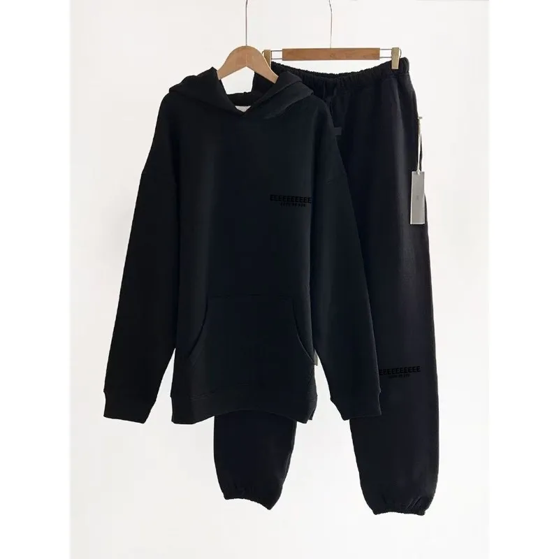 الموسم 8 العلامة التجارية الكلاسيكية مزدوجة اصطف الرجال هوديس المتضخم تصميم فاخر الجبهة الخلفية أفخم رسالة هوديي شارع العليا زوجين مجموعة #3