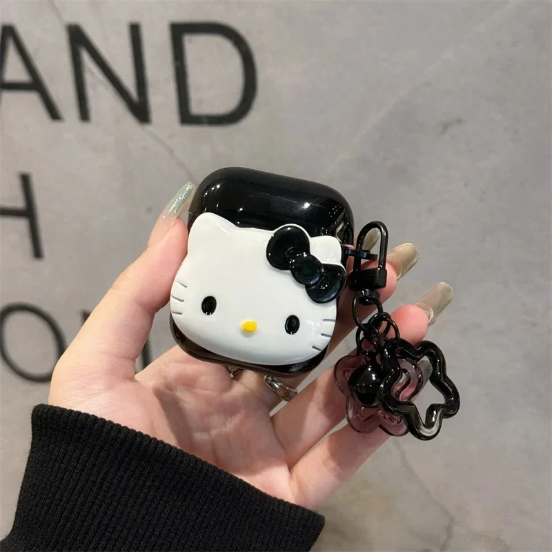 Bonito kt gato capa protetora para airpods pro2 capa protetora dos desenhos animados fone de ouvido bluetooth caso macio para airpods 4 3 2 1 pro