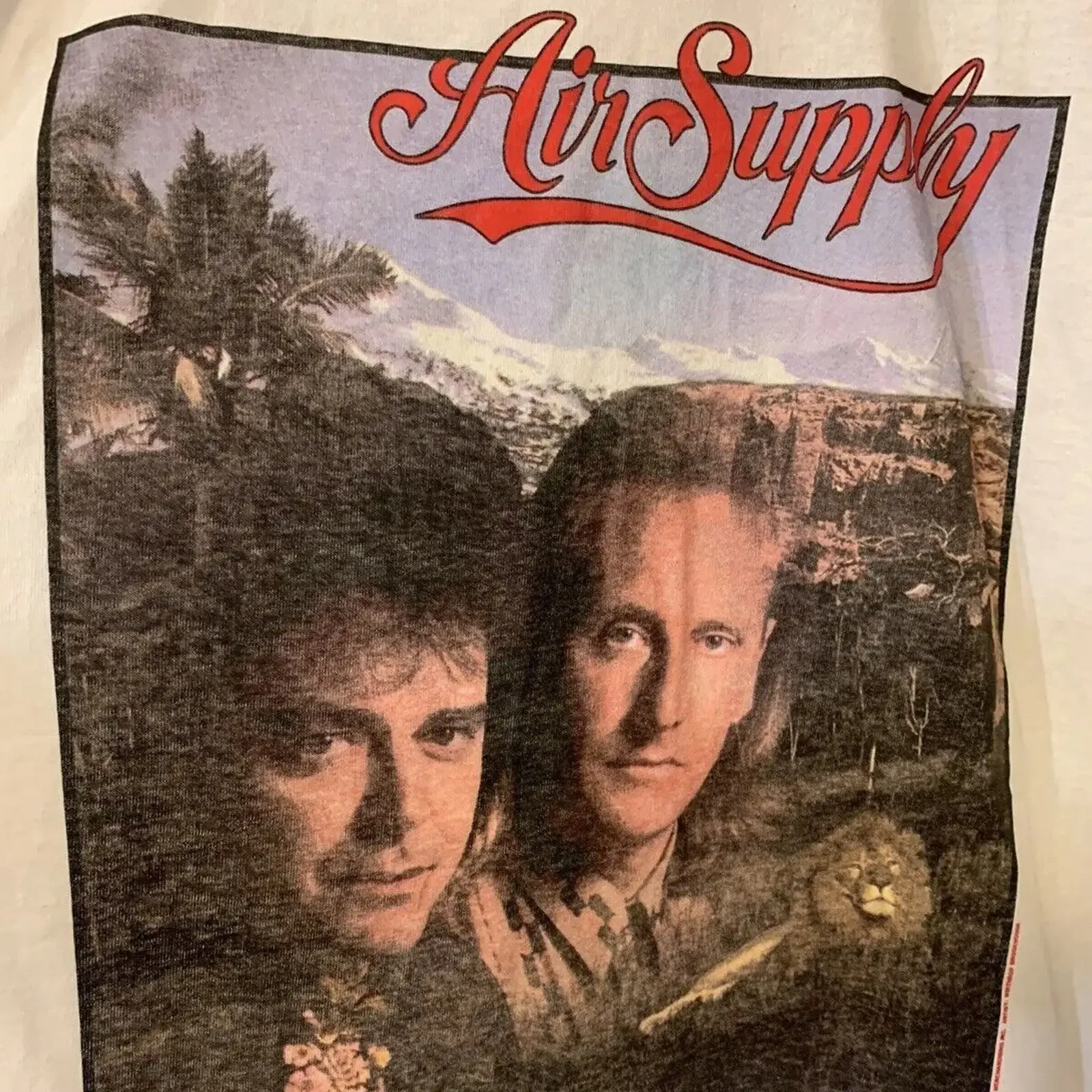 VTG Air Supply World 1990 Music Band T Shirt Classic White S 5XL vintage Washed designer clothes fashion homme Unisex