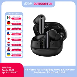 QCY Melobuds N50 ANC Bluetooth 5.4 Wireless Earphones Active Noise Cancellation 6 Mics Clear Call Earbuds Multipoint Connection