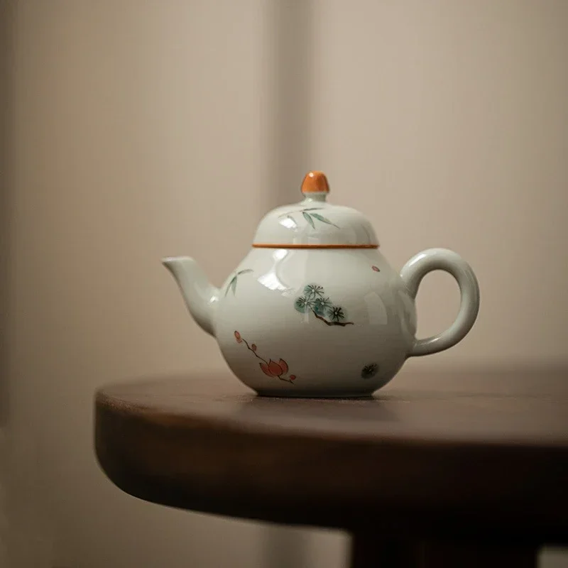 Ручная роспись бамбуковый китайский керамический чайник сосновый чайник набор для чайной церемонии молочный улун чайный галстук Гуань Инь Жасмин чайная посуда Тип