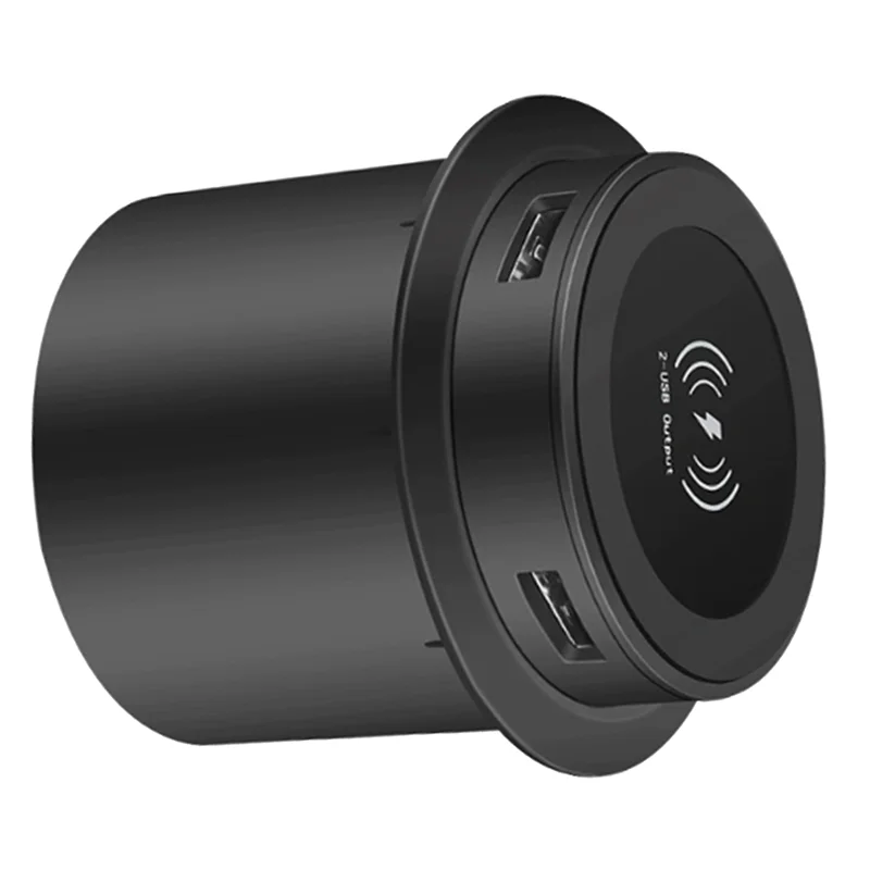 شاحن SCLS اللاسلكي السريع - شاحن لاسلكي سريع مدمج لسطح المكتب مع منفذ USB بقدرة 30 وات عالمي