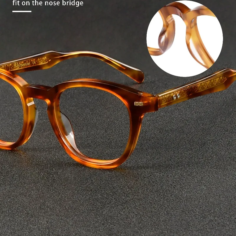 High-end Retro Tortoiseshell Glasses Frame Customizable Lens Acetate Eyeglasses Frame Ideal Daily Wear&Casual Business Styling