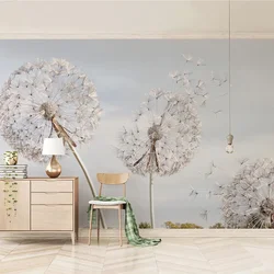 Niestandardowe fotorealistyczna tapeta 3D do ścian sypialni kreatywny dmuchawiec malowanie ścian TV do salonu tło duży Mural Home Decor
