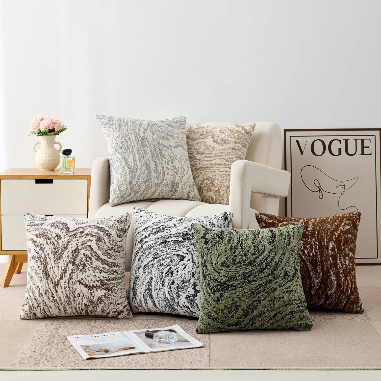 New Texture Pillow Cover Three-dimensional Cushion Simple Home Sofa Living Room Decoration Pillowcase