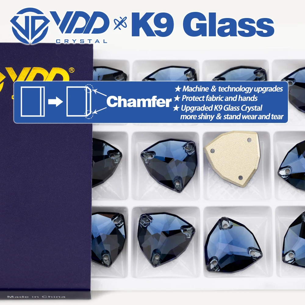 VDD Trilliant S119 Montana K9 Glas, hochwertige aufnähbare Strasssteine, flache Kristallsteine zum Aufnähen für DIY-Kleidung – Detail 2
