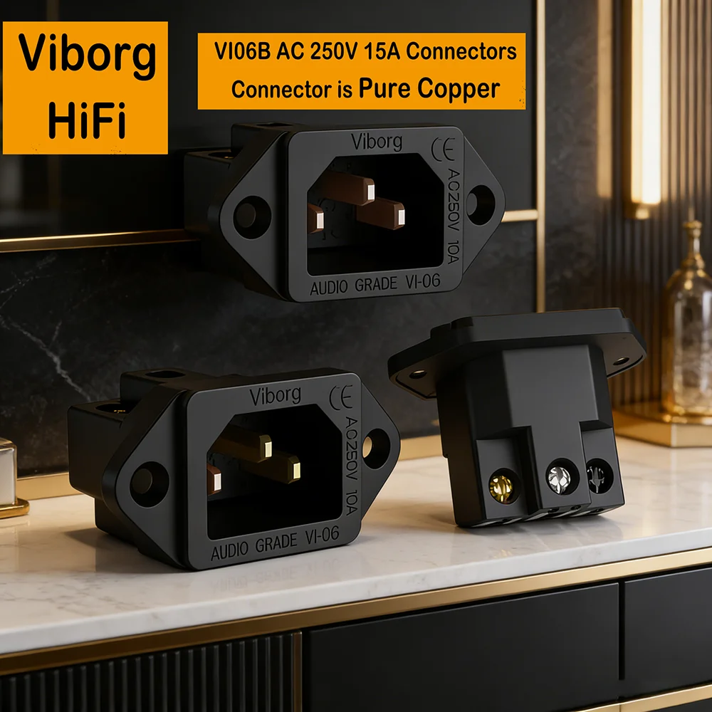 

Socket IEC Viborg Inlet Power Plug Pure Copper Gold/Rhodium Plated Available VI06B AC 250V 15A Connectors