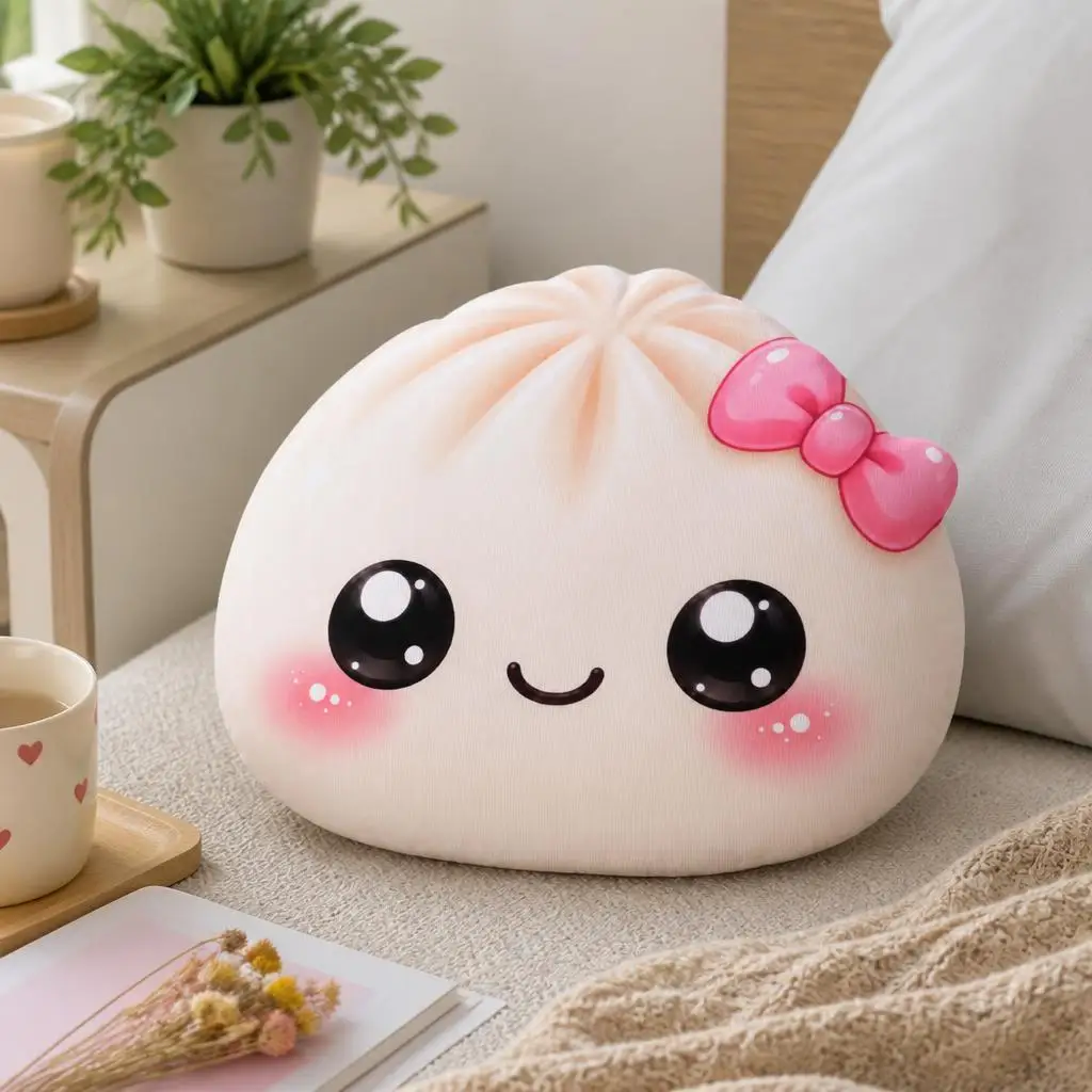 bao bun pink bow Shaped Pillow Cushion Irregular Stuffed Throw Pillow for Sofa Home Decoration Gift